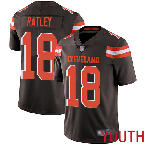Cleveland Browns Damion Ratley Youth Brown Limited Jersey #18 NFL Football Home Vapor Untouchable->youth nfl jersey->Youth Jersey